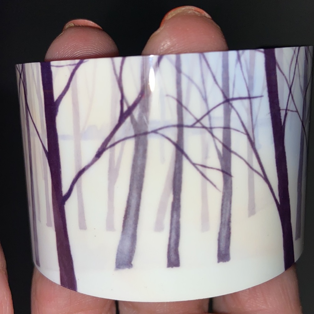 Birch tree forest art 🖼️ cuff by artist Biljana Baker